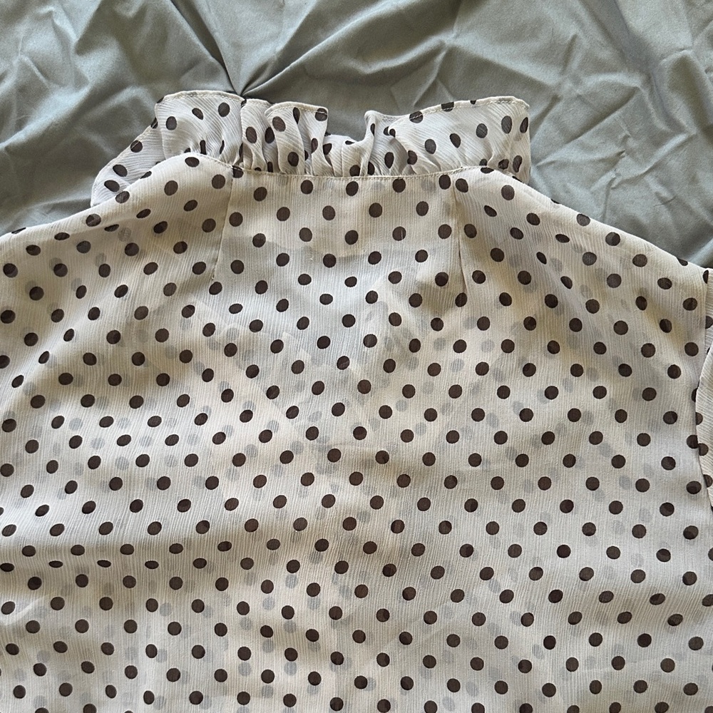 Polka Dot Ruffle Blouse - Picture 9 of 11